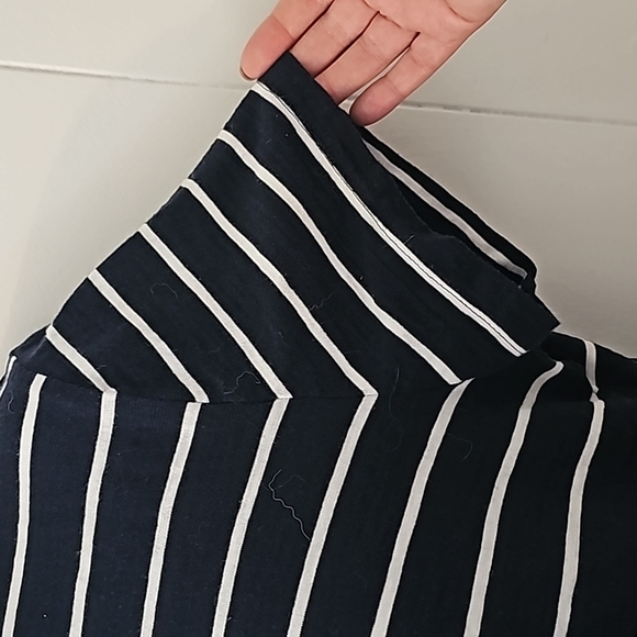 Cotton Slub navy striped top - Picture 3 of 4